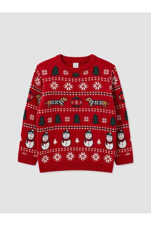 High-Quality Items from Çelebi Store: New Year-Themed Boys' Knit Sweater