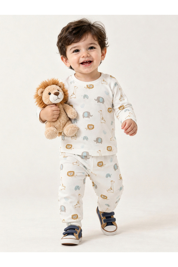 Baby Boy Cotton Knitted Top and Pyjama Set