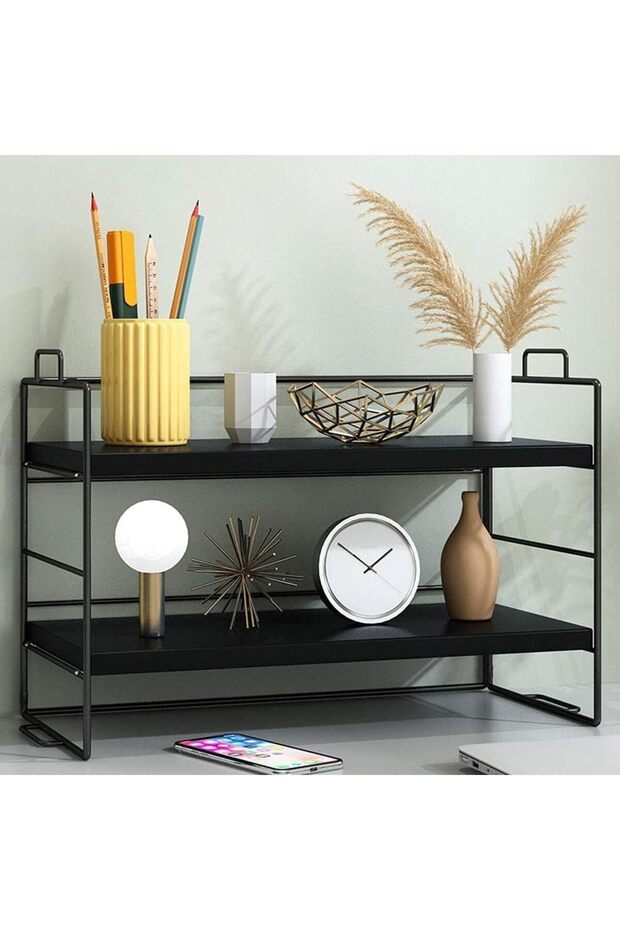 Desktop Organizer,2 Tier Adjustable Display Shelf Rack