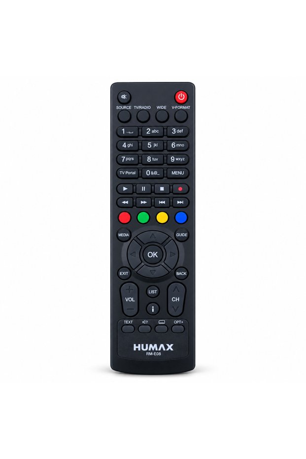 جهاز التحكم عن بعد HUMAX RM-E08 لجهاز استقبال التلفزيون - باللون الأسود.