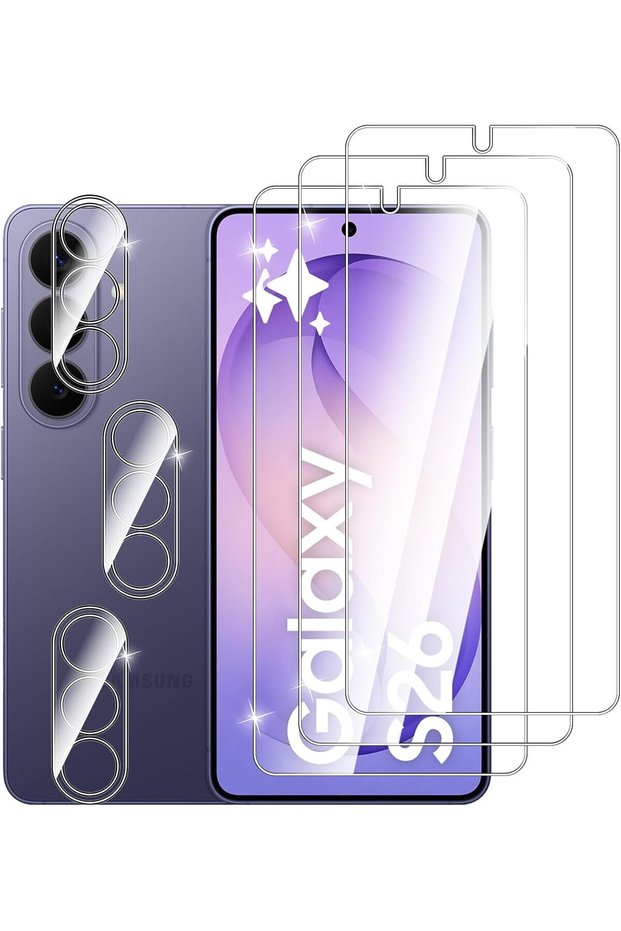 [3+3 Pack] Screen Protector for Samsung Galaxy S26 with Camera Lens Protector,HD Clear Tempered Glas