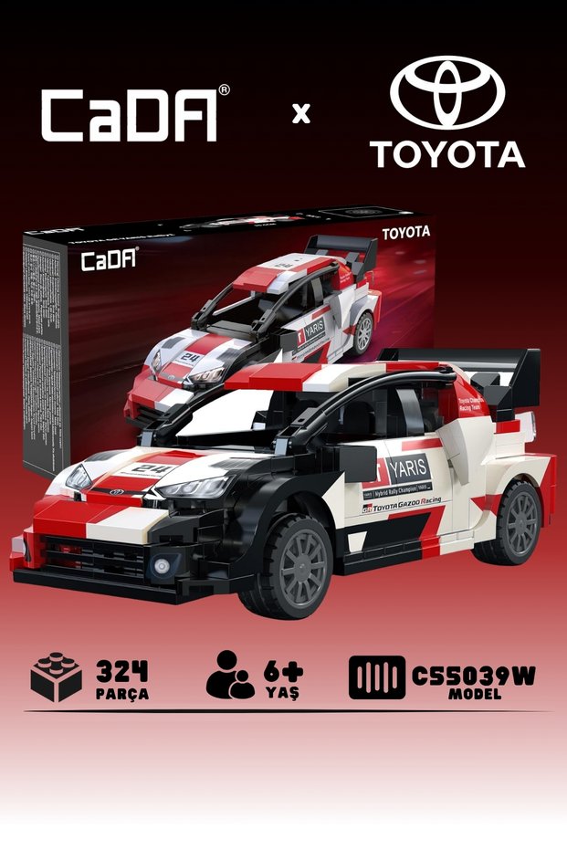 Toyota GR Yaris Rally1 Licensed Race Car 324-Piece BPA-Free High-Quality ABS Plastic Technical Creative Building Block Toy Construction Set