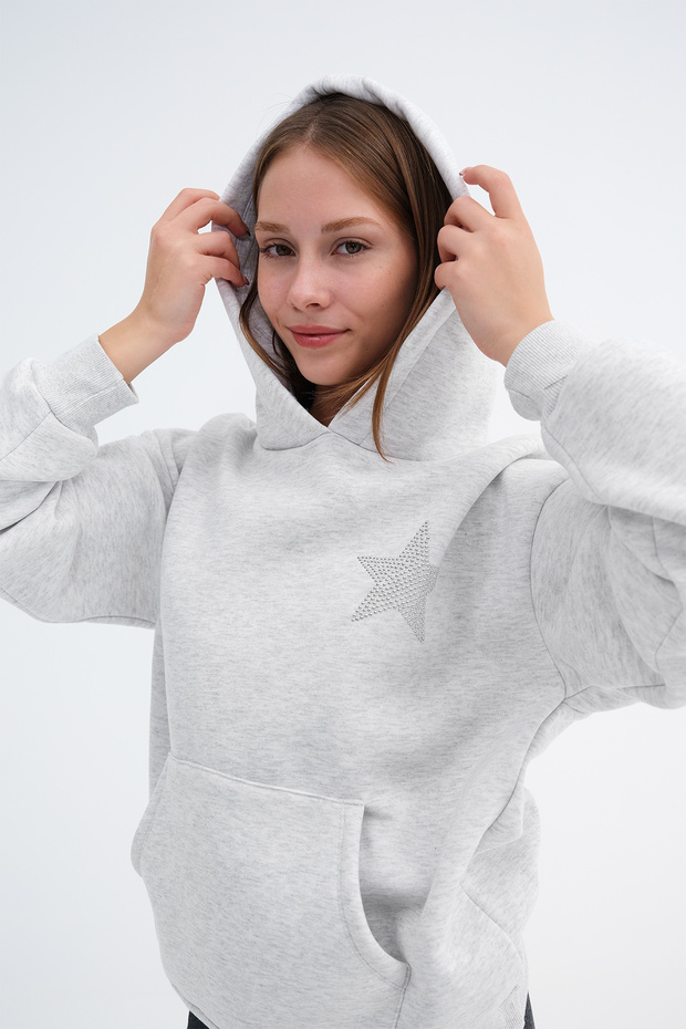 Hooded Sweatshirt with Brushed Inside S224