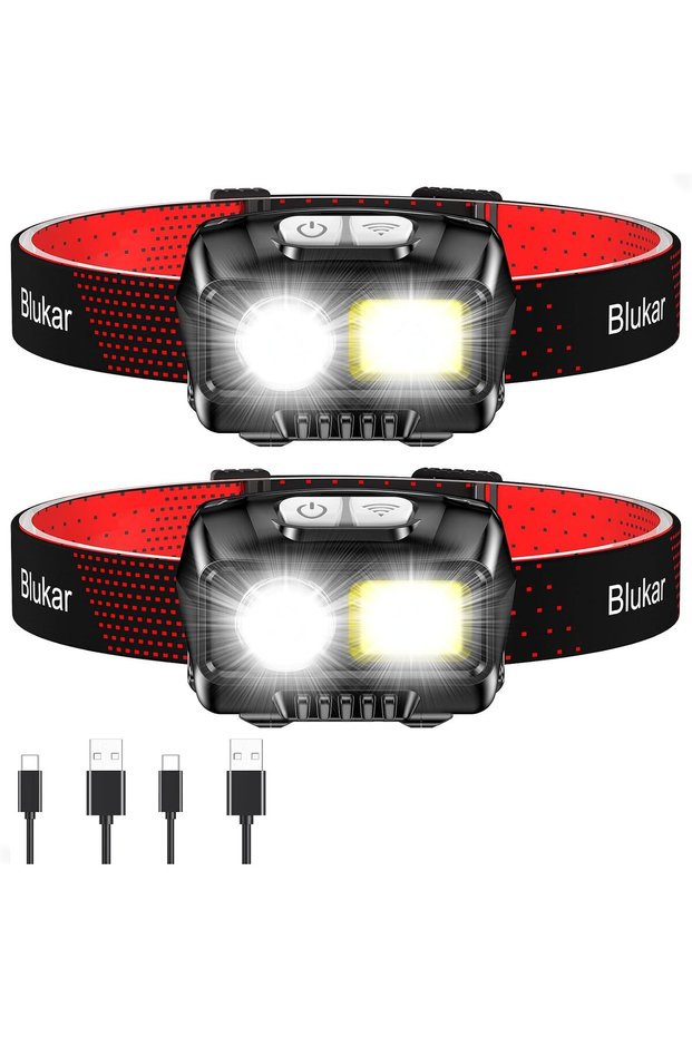 LED Headlamp Rechargeable, 2000L Super Bright Headlight Flashlight