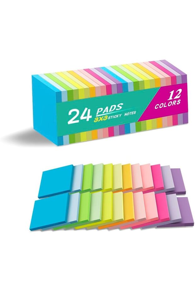 Sticky Notes, 1008 Sheets Bright Color Self-Stick Note Pads, 80gsm Paper Strong Adhesive Post Notes