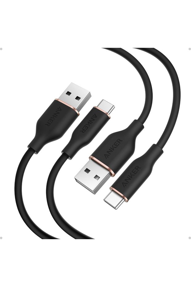 كابل USB من النوع A إلى USB من النوع C، كابل توصيل USB إلى USB من النوع C (عبوة مزدوجة، طول 0.9 متر، لون أسود).