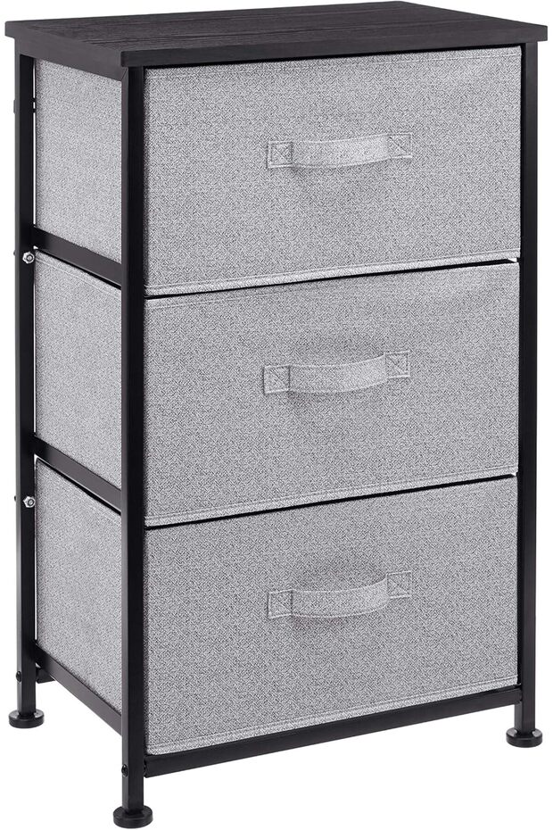 Fabric 3-Drawer Storage Organizer Unit for Closet, Black