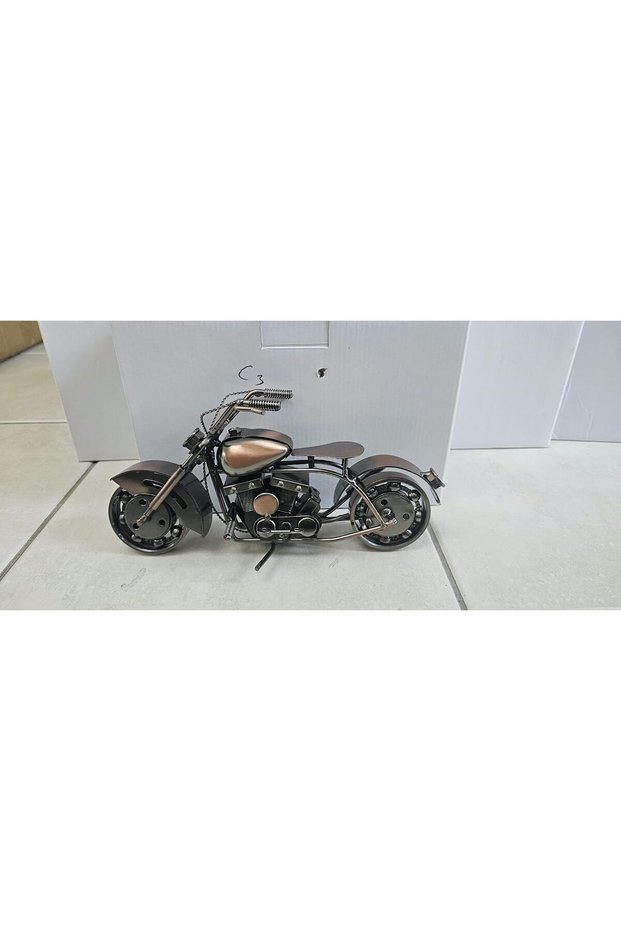 Mini Metal Motorcycle Showpiece, Handcrafted Metal Bike Sculpture, Industrial Style Decorative Motorcycle Model for Home, Office, Desk, Shelf & Gift