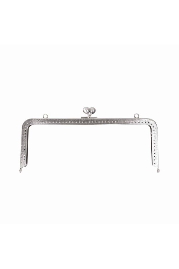 Vintage Metal Bow-Topped Bag, 25 CM - Silver