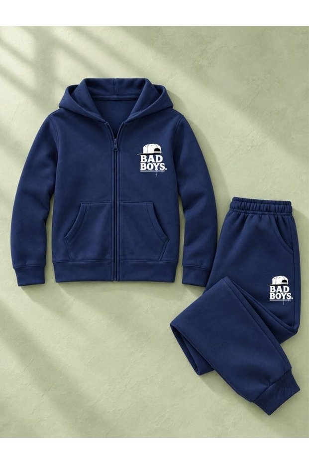 Armikids Unisex Multi-Printed Hooded Zipper Sweatsuit Set, Ages 7–14