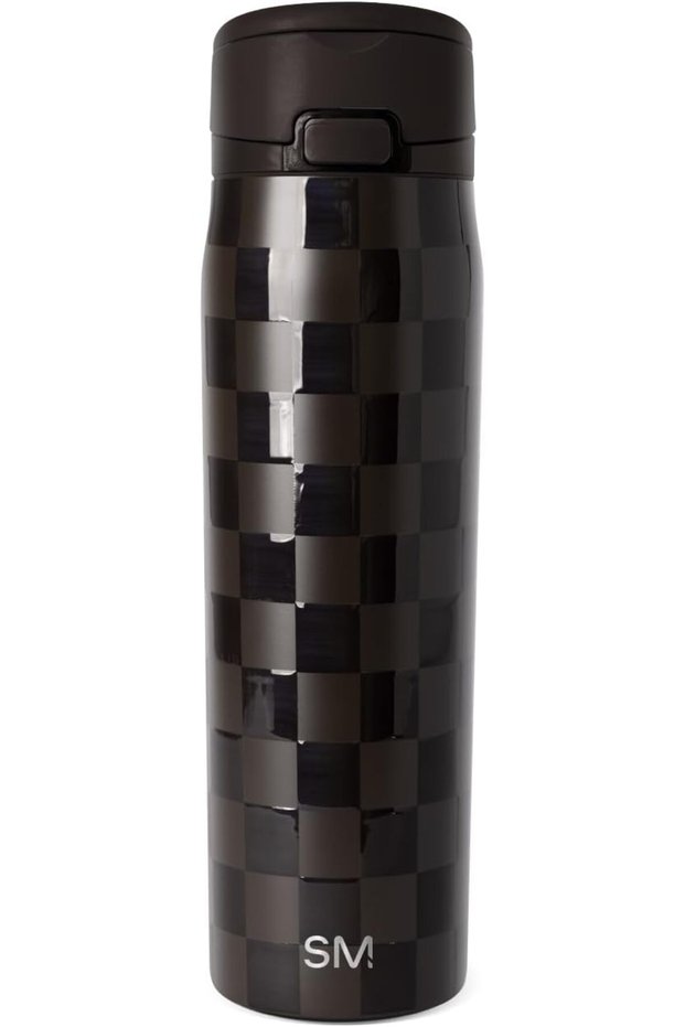 Water Bottle with Straw & Handle | 24oz | Checkered