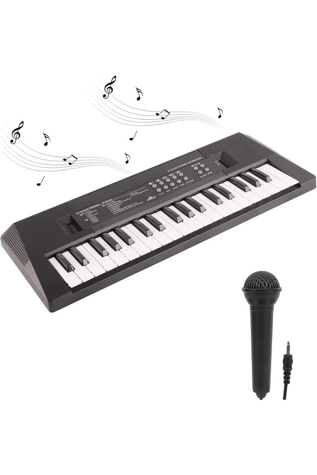 Electric Music Piano, 37 Keys Electric Keyboard with Microphone Recording Function Multi Function Pi