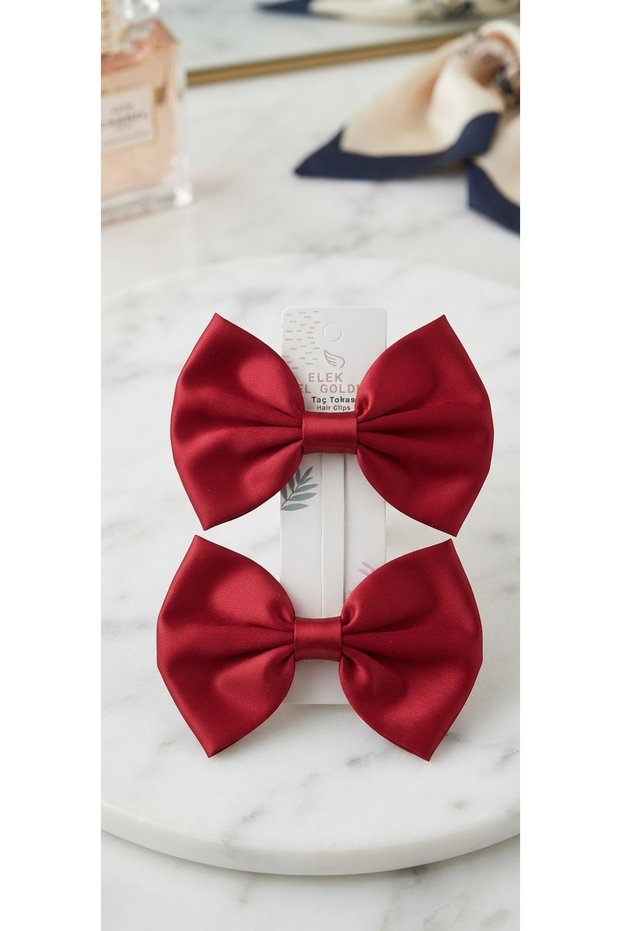 Satin Bow Hair Clip Set of 2 for Girls – Tiara Hair Clips (Hair Clips)