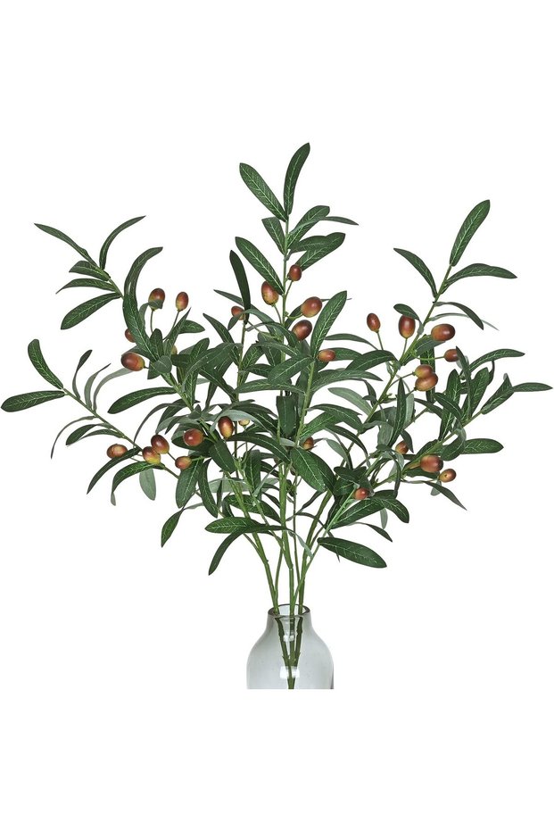 Greenery Stems, 28" Olive Branches for Vases, 3Pcs Artificial Plants Indoor