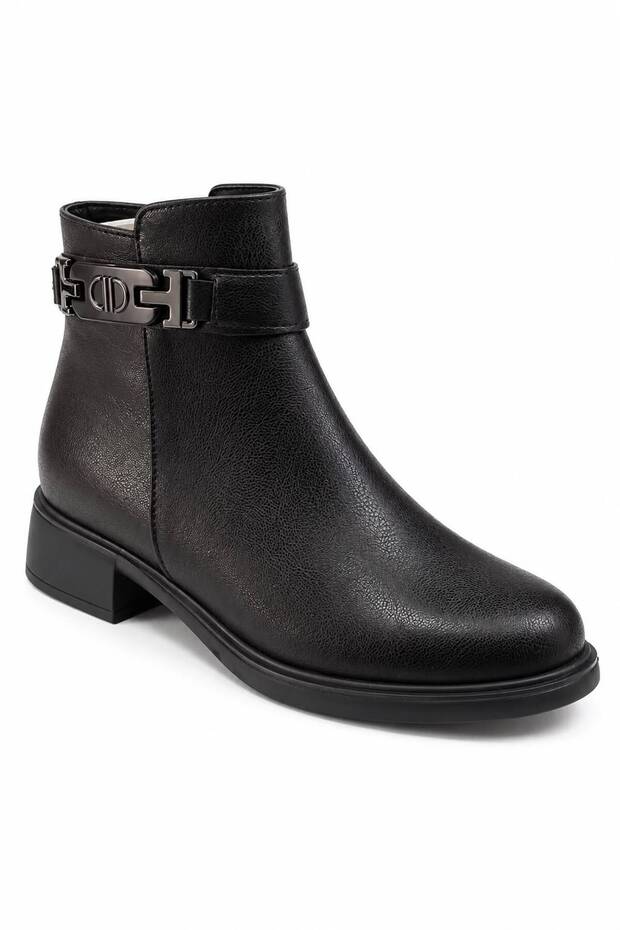 1731 Women's Casual Boots with 2 cm thick heels, buckles, and zippers