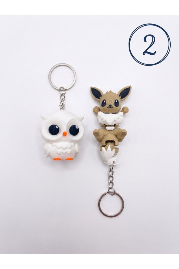 3D Keychains with Moving Figures—High-Quality Product, Set of 2