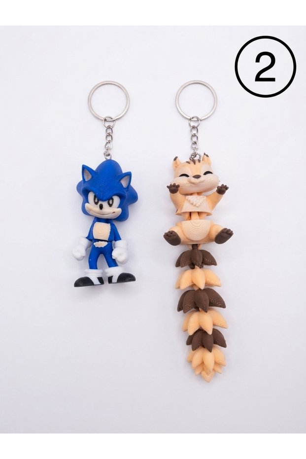 3D Keychains with Moving Figures—High-Quality Product, Set of 2