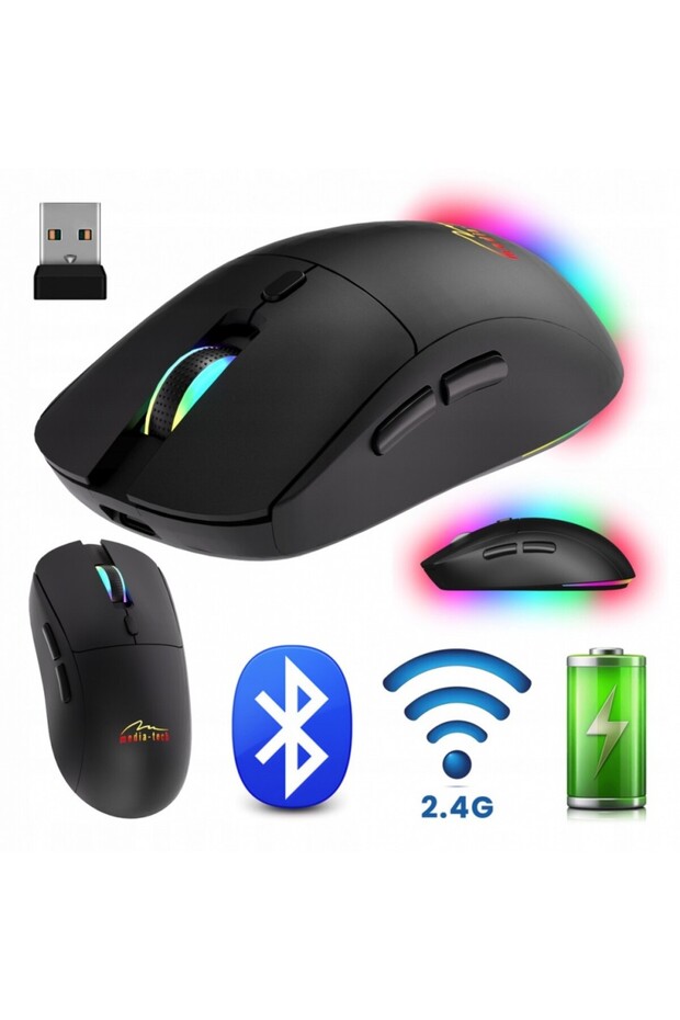 Mouse wireless 2 în 1 (BT/RF) SILENT&RECHARGE