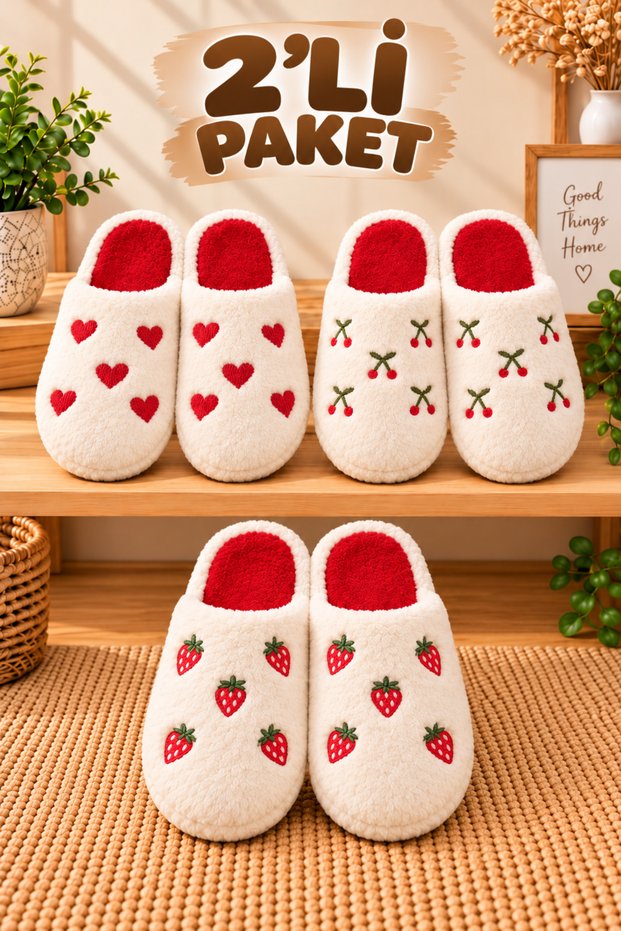 2-pack value pack house slippers, bridal slippers, winter slippers, silent, lightweight sole