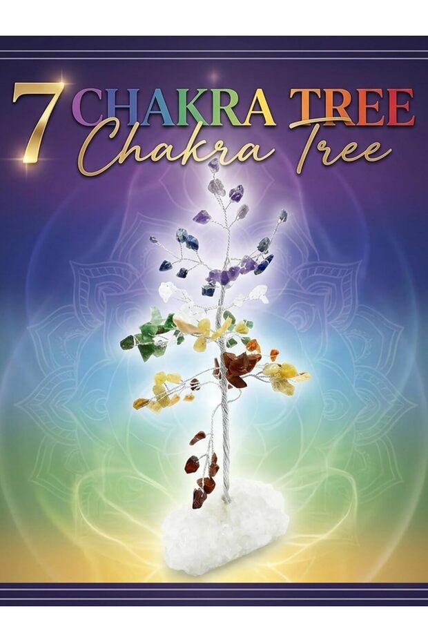 Latas 7 Chakra Healing Crystal Tree of Life Natural Gemstone Crystal Base|Money Trees Feng Shui Reiki Spiritual Energy Decorations Home Office Room