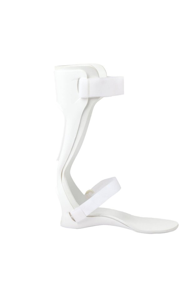 Prim Reinforced Drop Foot Orthosis AFO, Thermoplastic Ankle Foot Brace with Full Insole, Adjustable Padded Velcro Straps, Posterior Leaf Spring Support, Left or Right Leg, Sizes S to XL, White or Gray