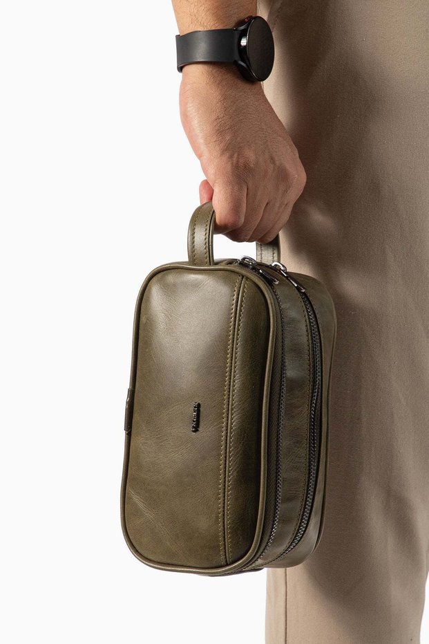 Morven 9579 Genuine Leather Zipper Clutch Bag