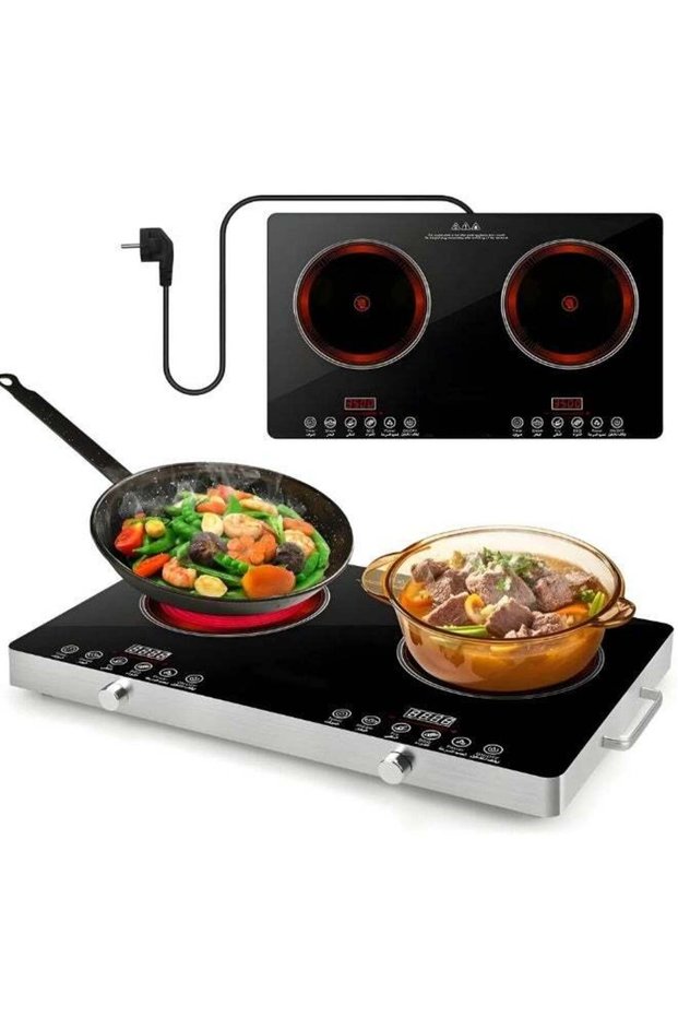 SC-21 Dual Burner Infrared Cooker 7000W, Ceramic Plate, Digital LED Display
