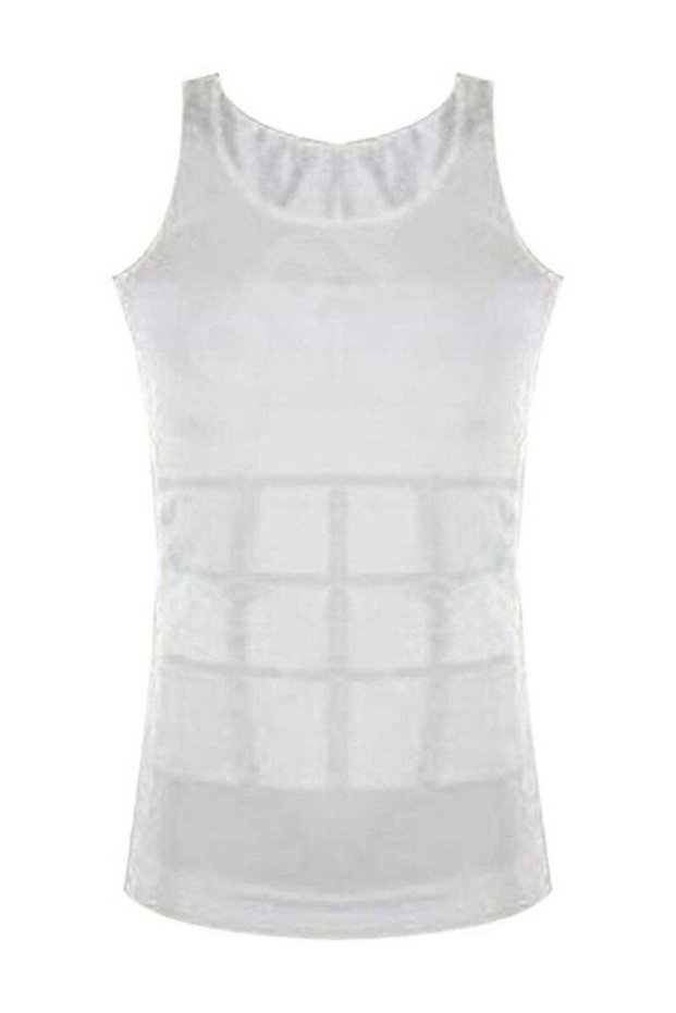 Men's Body Shaper Vest, Sleeveless Compression Undershirt with Firming Panels, Size L