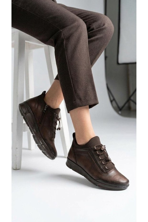Women's Elastic-Laced, Zip-Up Boots with Non-Slip Soles