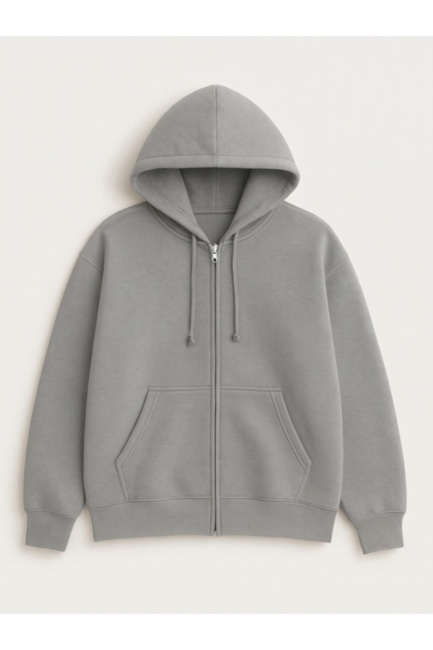 Unisex Zipper-Front Fleece-Lined Hooded Pilling-Resistant Oversized Winter Cardigan Hoodie Jacket