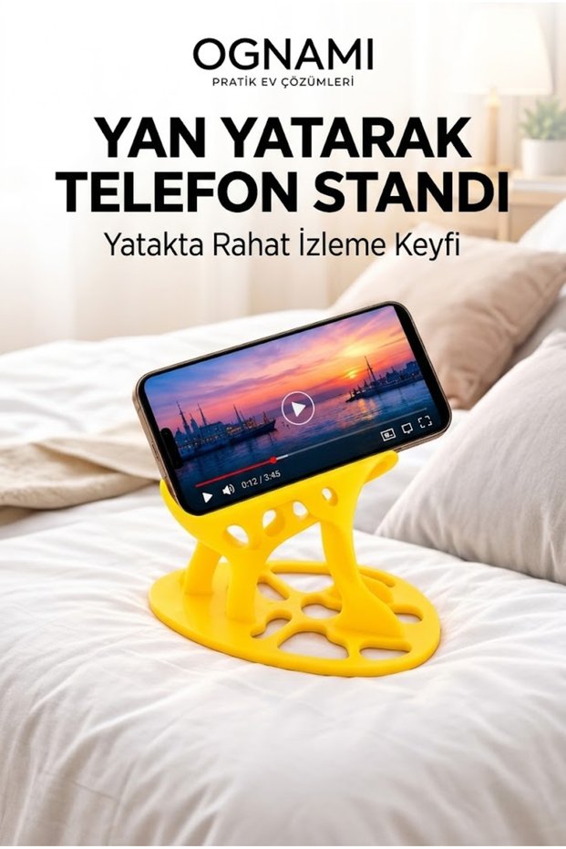 3D Phone Stand for Use While Lying on Your Side - Phone Holder for Beds and Chairs