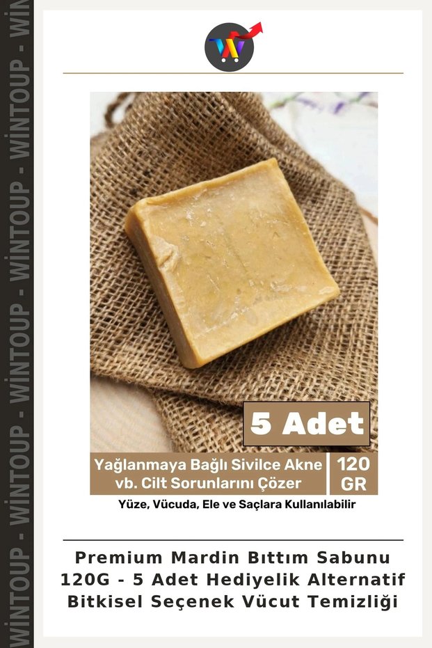 Premium Mardin Bıttım Soap 120G - 5-Piece Gift Set: An Alternative Plant-Based Option for Body Care