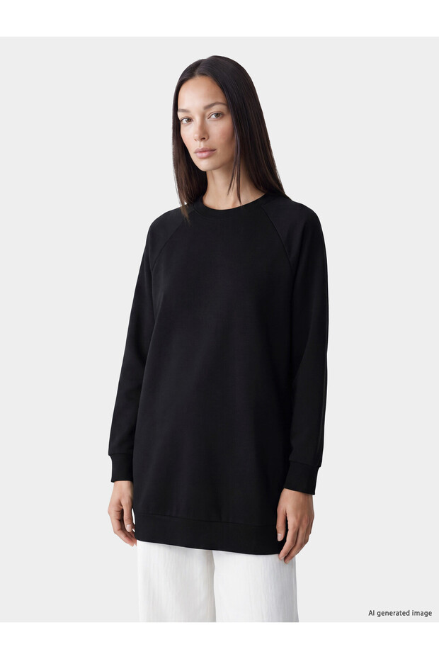TWO MT SHOP QUALITY Black Soft Touch Oversized Women's Sweatshirt