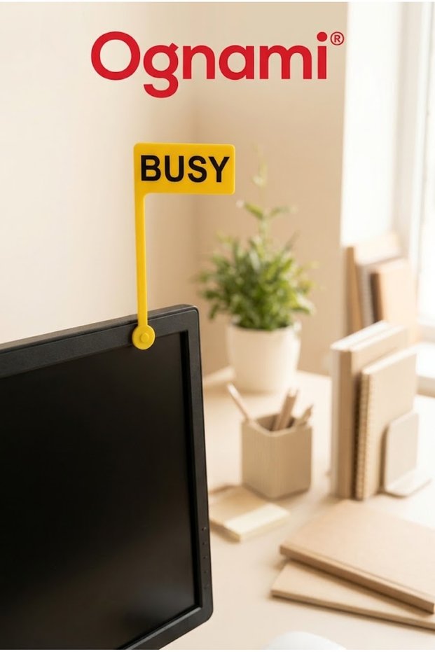 3D Busy Flag Monitor Status Indicator | Office Focus and Work Alert Device