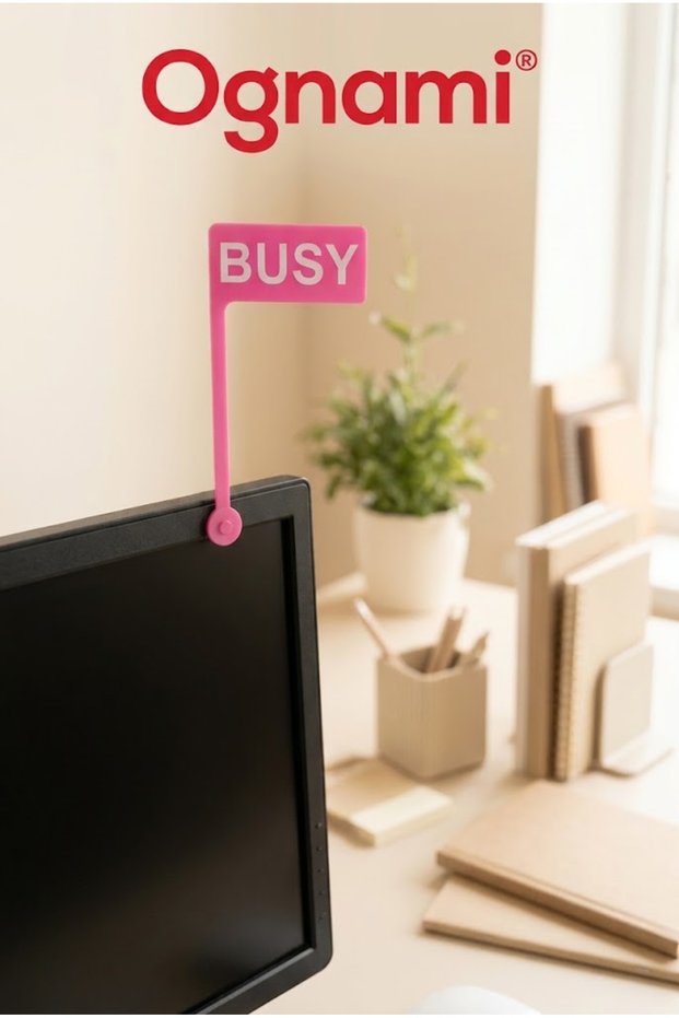 3D Busy Flag Monitor Status Indicator | Office Focus and Work Alert Device