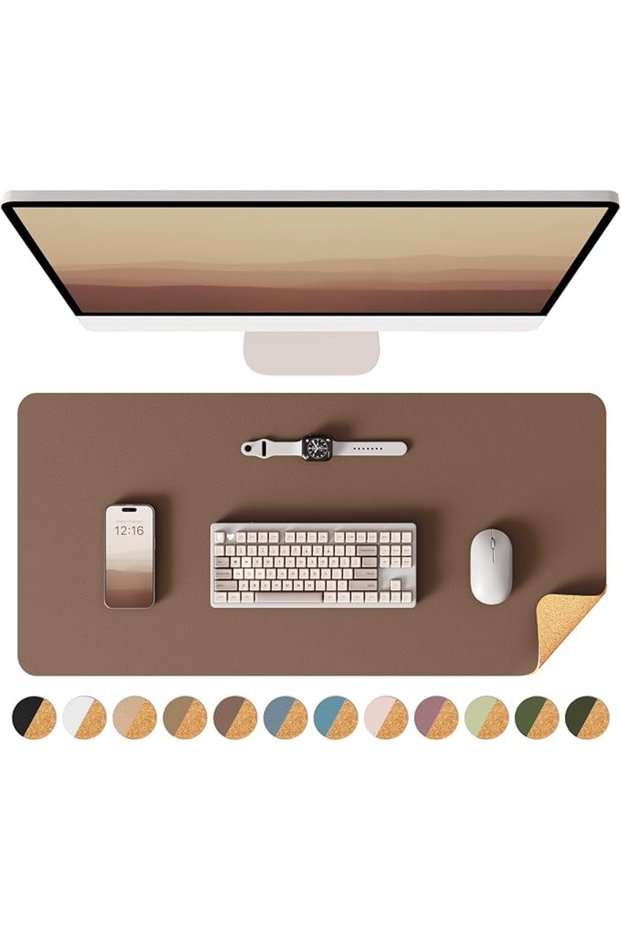 Double-Sided Desk Mat, Large Mouse Pad, Coffee, 800x400mm