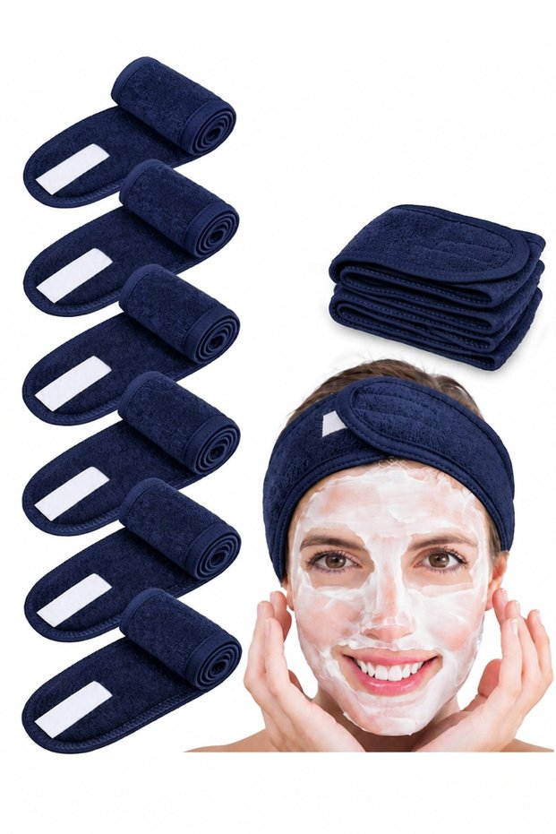 6-Piece Skincare Band Set – Velcro Towel Hair Band, Makeup and Face-Washing Bandana