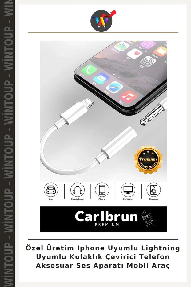 Custom-Made iPhone-Compatible Lightning-Compatible Headphone Adapter Phone Accessory Audio Device for Mobile and Car Use