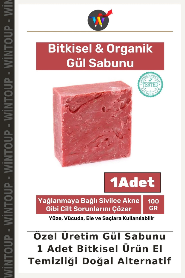 Handmade Rose Soap, 1 Piece—Plant-Based Hand Cleanser, Natural Alternative