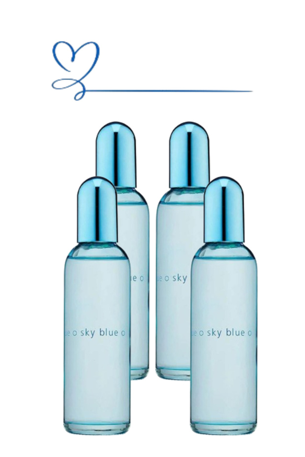 4 قطع عطر أزرق سماوي 100 مل