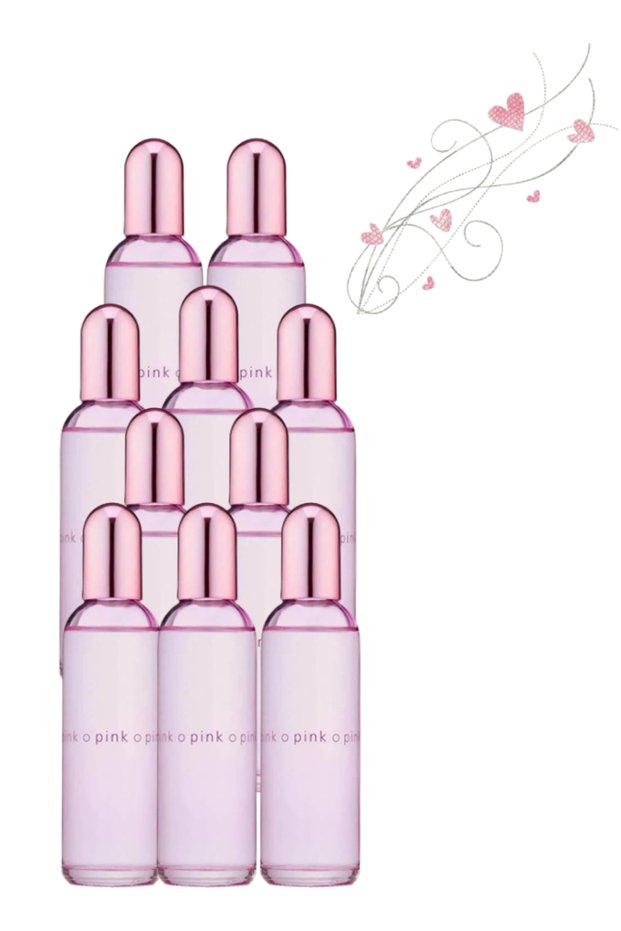 10 عبوات عطر وردي، سعة 100 مل.