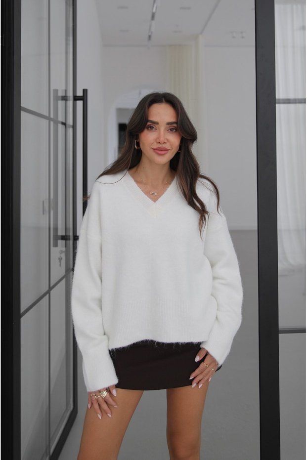 Ecru Kani Boat Neck Soft Sweater