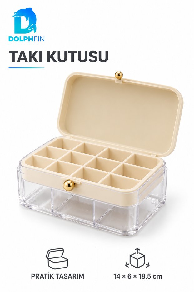 Ring and Necklace Jewelry Box with Lid and Compartments