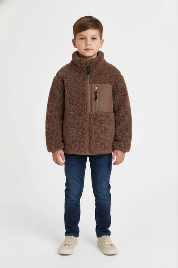 Children's Brown Plush Coat