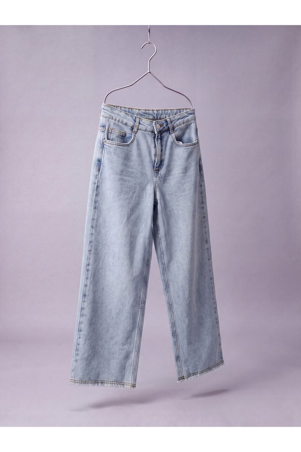 Two Mt Shop Quality Lcw Kids Blue Wideleg Girls' Jean Pants
