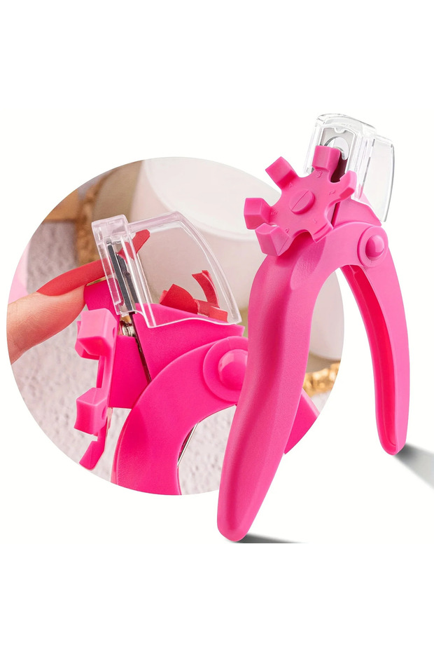 Pink Acrylic Nail Clipper Adjustable Cutter Trimmer for Nail Art Beauty Salon Tool Manicure Project