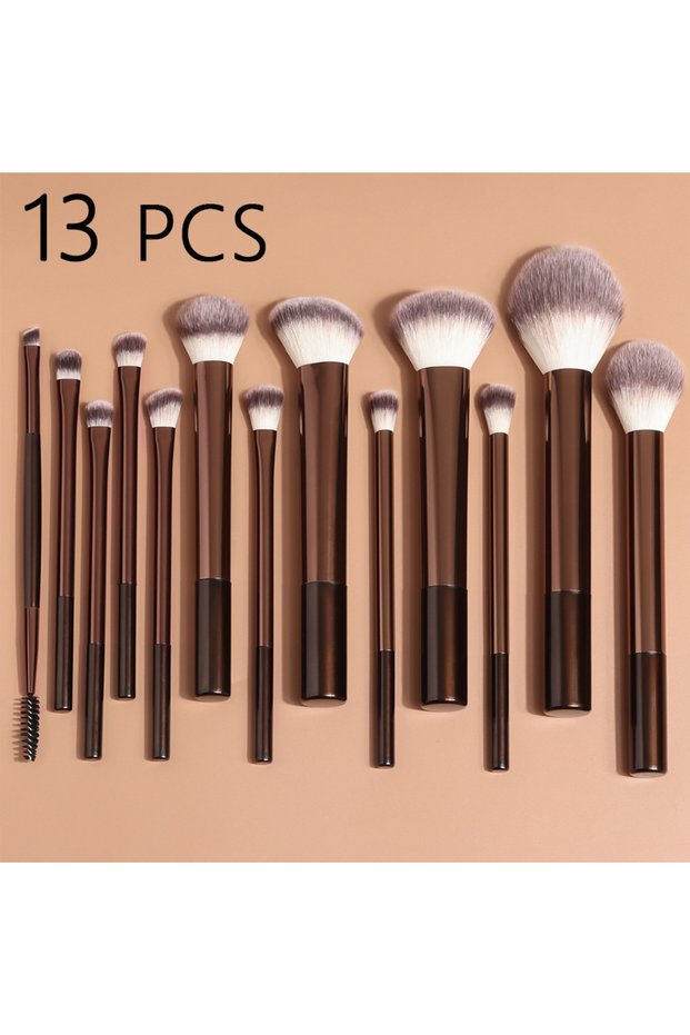 13 PCS 13 pcs Makeup Brush Set, Dense Bristles, Aluminum Alloy Handle, Suitable for All Skin Types
