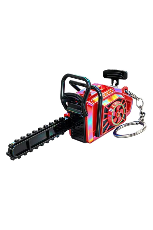Red FTCY Mini Chainsaw Model Key Rings Pendant Realistic Logging Saw Key Adults Stress Relief Keych