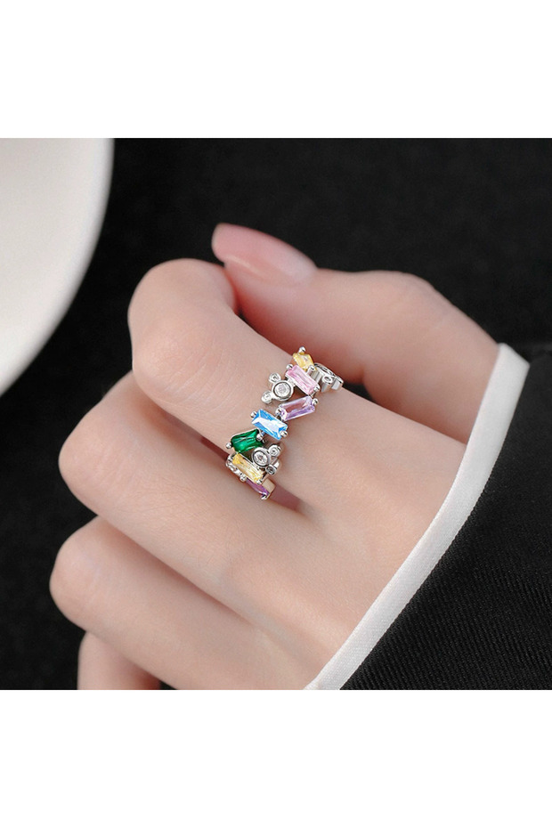 resizable VRS01335 Romantic Multicolour Zircon Adjustable Rings For Women Girl Fashion New Jewelry G