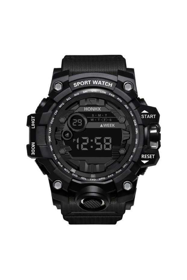 black Electronic Watch, Multi-Functional Outdoor Student Sports Electronic Watch
